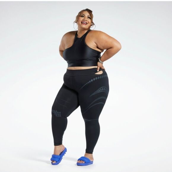 Cardi B x Reebok 4x 26/28 NWT Black Cut-Out Leggings GYM WORKOUT Activewear - Picture 16 of 16